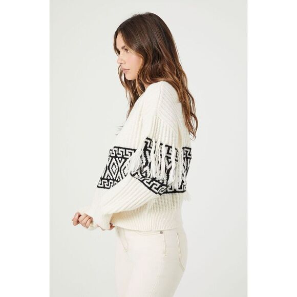 ✨H&M FRINGE-TRIMMED SZ SMALL SWEATER✨ - Picture 2 of 16